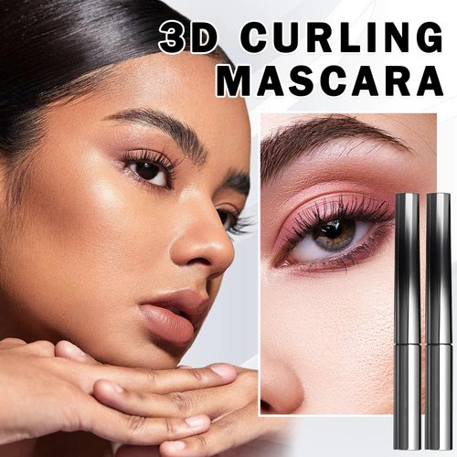 AWCCXMYM 2Pcs Iron Wand Mascara Metal Mascara Natural Volume Curling Lengthen Lasting Waterproof Mascara for Fuller Shining Lashes #Black