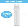 COMNICO Root Comb Applicator Bottle, 6 Ounce Plastic Squeeze Hair Dye Oil Applying Applicator Brush Cap with Graduated Scale, Portable Hair Color Dispenser (White)