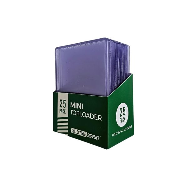 Collectible Supplies Mini Toploaders for Cards or Stickers 2 3/8" x 3 1/4" - 25 Pack Top Loaders 35pt. (25 pack)