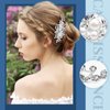6 Pieces Diamond Bridal Hair Clip Rhinestone Pearl Wedding Hair Clip Leaf Wedding Hairpin Bride Crystal Hair Clips Barrette Wedding Bridal Hair Clips Hair Accessories for Bridal(Fresh Style)