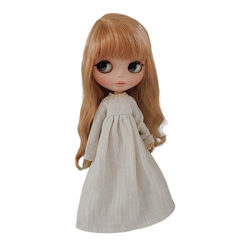 XiDonDon Doll Clothing Extra Long Robe for Blyth,Ob24,Licca,Azone BJD Doll Clothes Toys Accessories Gifts (Off-White)