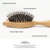 Hair Brush, BESTOOL Small Travel Hair Brushes for Women, Men or Kids, Wooden Toddler Boar Bristle Hair Brush for Detangling, Defrizz, Distribute Oil (Natural)