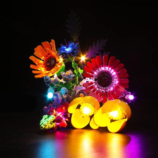 ZOVESY LED Light Kit for Lego Wildflower Bouquet 10313 Artificial Flowers with Poppies and Lavender, Decoration Lights Valentines Day Gift (Lights Only, No Lego Models)