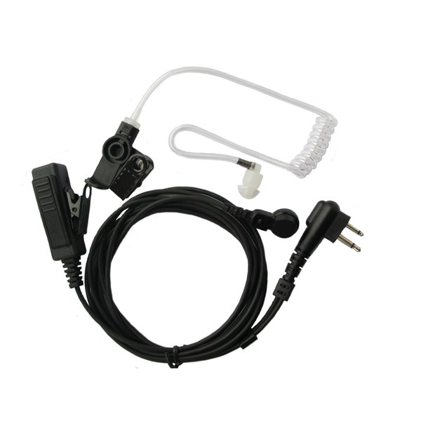 bestkong Walkie Talkie Earpiece for Motorola Radio CP200 CP200D PR400 GP88 GP300 P110 CP040 CT150 PRO1150 EP450 SP10 XTN500 2-Wire Covert Surveillance Acoustic Tube Headset PTT Mic