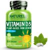 NATURELO Vitamin D - 2500 IU - Plant Based from Lichen - Natural D3 Supplement for Immune System, Bone Support, Joint Health - Vegan - Non-GMO - Gluten Free - 180 Mini Capsules
