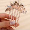 Missgrace Boho Prom Party Flower Floral Hair Combs Blue Pink Purple Bridal Wedding Shiny Hair Comb Crystal Rhinestones Women Hair Side Combs Hair Accessories for Women (Champagne)