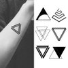 Oottati 2 Sheets Waterproof Small Cute Fake Hand Neck Temporary Tattoos Stickers Minimalist Geometric Shapes Black Triangle