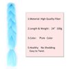 Colorful Braiding Hair Extensions 24 Inch 3 Packs Synthetic High Temperature Jumbo Braids Hair Crochet Hair Extension for Braiding. Blue.