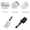 Curved Vented Styling Hair Brush, 2PCS Anti Frizz Hair Detangling Brush, Vent Hair Brush, Curved Anti Static Styling Tool for Wet Hair or Dry Hair(Black,White)