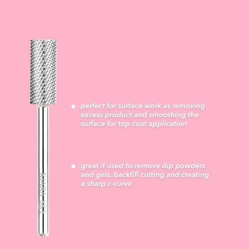 Kiara Sky Professional Nails Stainless Steel Universal Drill Bits for e-file Nail Drill (Small Barrel Medium Bit (Silver))
