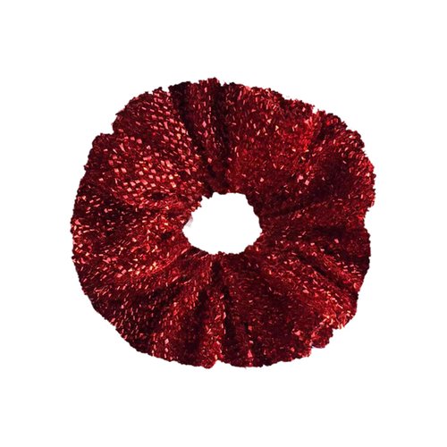 12 Pcs Glitter Cheer Christmas Hair Scrunchies For Thick Hair Santa Claus Scrunchie School Performance/Sports/Practice/Party Scrunchie Ponytail Holder Wrist for Girls Show (Red)