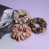 MTSNOO Silk Scrunchies for Hair Sleep 100% Pure 22 Momme Mulberry Mini Silk Scrunchies for Curly Hair with Elastic Band 3 Pack Silk Hair Ties Ropes Scrunchies Set for Women Girls