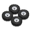 INJORA 1.0 Beadlock Wheel Tires Set -3.78mm Offset Wheel Rims for 1/18 1/24 RC Crawler Car Axial AX24 SCX24 FMS FCX24 TRX4M,White(W1004-T1014)