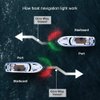 LED Boat Navigation Light Red and Green LED Marine Navigation Light Boat Bow Light for Pontoon and Small Boat (Silver)