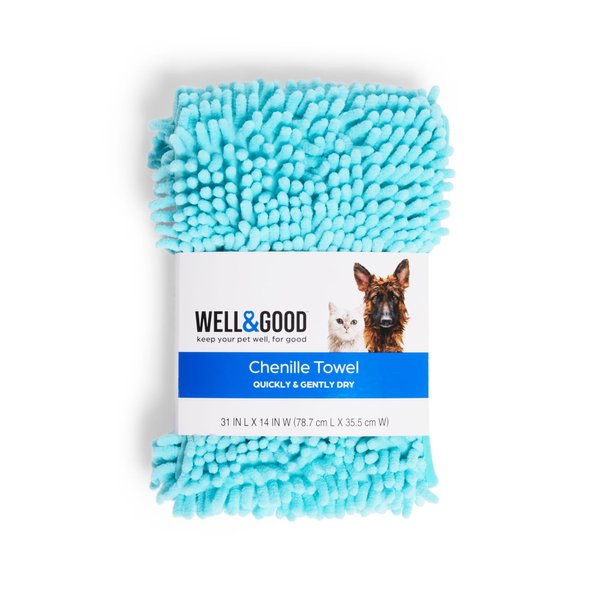Well & Good Shaggy Chenille Pet Towel in Various Styles Medium