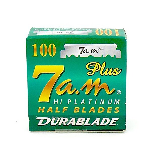 100 7AM HI- PLATINUM Straight Edge Razor Blades for Professional Barber Razors - Made with Japanese Stainless Steel