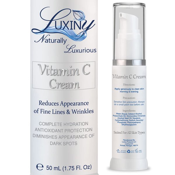 Vitamin C Moisturizer for Face & Neck, Wrinkle Defense Face Cream for Women Age Fighting Lotion, Jojoba Oil, Day/Night Cream Moisturizer, Reducing Hyperpigmentation plus Antioxidant Protection