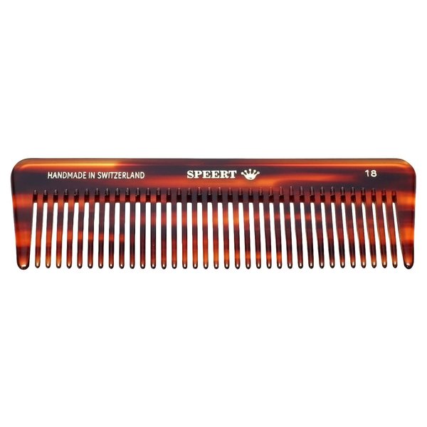 Speert #18 Handmade Wide Tooth Comb Tortoise Havana Acetate Thick Coarse Curly Detangling Parting Grooming Teasing Hair Styling Hairdresser Barber Hairdressing Wet Dry Pocket Travel Women Men Kids