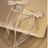 Lace Hair Bow Clips for Women White Lace Coquette Bows for Hair Cute Hair Ribbons for Women