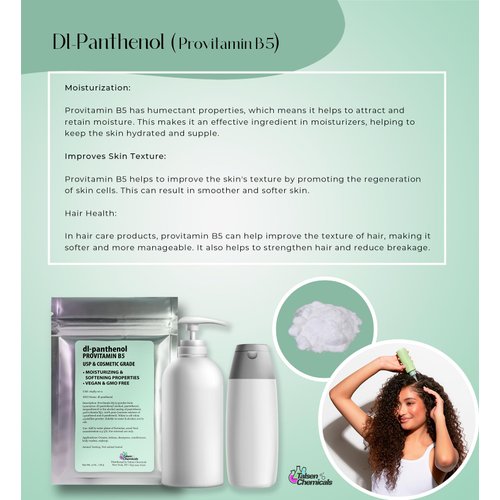 Talsen Chemicals Provitamin B5 Powder dl-Panthenol DIY Panthenol Solution and Panthenol for Hair and Skin Moisturizer (1 Ounce / 28 Gram)