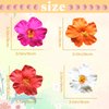 Flower Hair Clips Hawaii Hair Accessories for Women Plumeria Hibiscus Hair Barrettes Summer Claw Clips or Thick Thin Hair Clip 4Pcs (White+Red+Orange+Hot Pink)