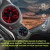 7 Color Water Temp Gauge, 100-300 F Water Coolant Temperature Gauge Kit 2-1/16" 52mm LED Backlight - Black Dial - Clear Lens - Monitoring and Displaying The Coolant Temperature in The Radiator System