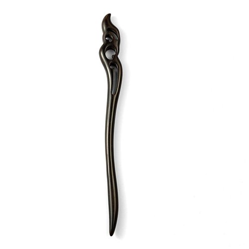 Liasun Classical Handmade Carved Hair Sticks-Natural Black Sandalwood(ebony) Hair Styling Pins Chopsticks for Hair Updo Making Accessory-7 Inches Long (Hook Moon)