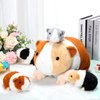 Jenaai 5 Pcs Christmas Plush Guinea Pig Stuffed Animals 16 Inch Mama Guinea Pig with 4 Cute Plushie Babies Soft Guinea Pig Plush Pillow Gift for Boys Girls Birthday Christmas
