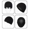 Bamboo Fiber Wigs Cap Soft Lace Fiber Wigs Cap with Adjustable Strap for Wig Making (Black)