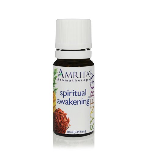 AMRITA Aromatherapy: Spiritual Awakening Synergy Essential Oil Blend - Essential Oil Blend of of Atlas Cedar, Frankincense CO2, & Sandalwood Tamil Nadu -Size: 10ML