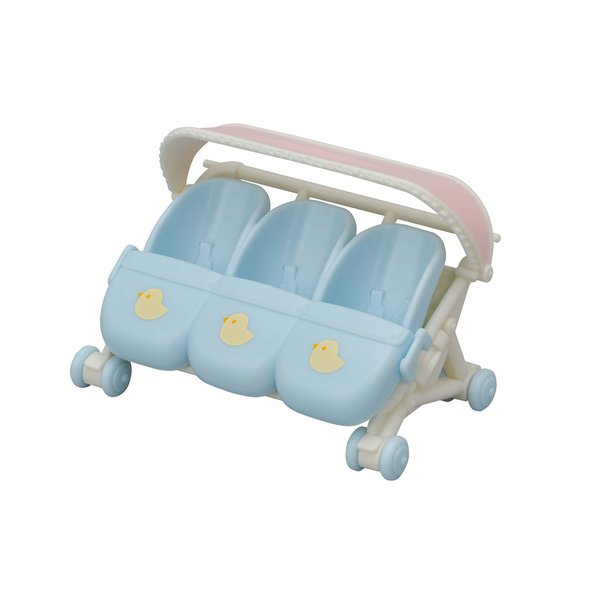 Calico Critters Triplet Stroller - 2-in-1 Stroller and Car Seat Accessory for Triplet Babies