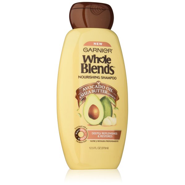 Garnier Whole Blends Nourishing Shampoo, Avocado Oil & Shea Butter extracts, 12.5 Fluid Ounce