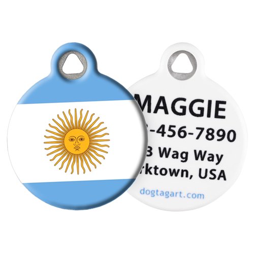 Dog Tag Art Argentina Flag - Custom Pet ID Tag for Dogs and Cats SMALL SIZE