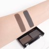 Brow Powder Kit,Long-Lasting Waterproof Two Colors Brow Filler Get Full Defined Natural Brows,Eye Brow Contour Palette with Double-ended Eyebrow Brush,sombra para cejas - Dark Brown+Dark Gray