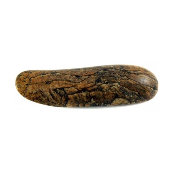Two Piece Massage Stones Set- Picture Jasper Tapered Cone + Curved Tool