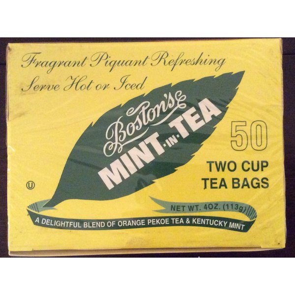 Boston's Mint-in-Tea, 50 Two Cup Tea Bags (Pack of 2 Boxes), Individually Wrapped Tea Bags of a Blend of Orange Pekoe Tea and Kentucky Spearmint, Delicious Hot or Iced, Sweetened or Unsweetened XX