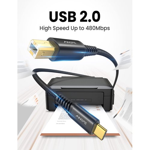 AINOPE Printer USB Cable for Casio Digital Piano MIDI Controller 6.6ft