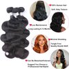 SilkSleek 12A Body Wave Bundles Human Hair 12 14 16 Inch 100% Unprocessed Brazilian Virgin Human Hair Quick Weave Bundles Glossy Hair Body Wave 3 Bundles Deals Raw Human Hair Extensions for Women