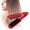 Double Sided Brush, Hair Straightening Comb Tool Splint V-Shape Tools Bristle For Home Barber Shop[Red]
