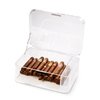 Acrylic Cigar Humidor Cigar Storage Box, Air Tight Cigar Container, Humidifier, Compartment for Humidity Pack Stores 50-75 Cigars (White)