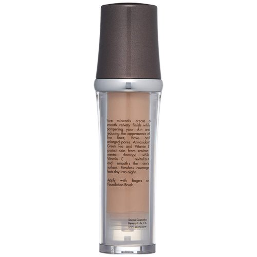 Sorme Mineral Illusion Foundation in Porcelain (25ml) | Oil-Free Liquid Foundation | With Shea Butter, Green Tea, and Vitamins A, C, and E | Hydrating Mineral Makeup Foundation for Face and Body