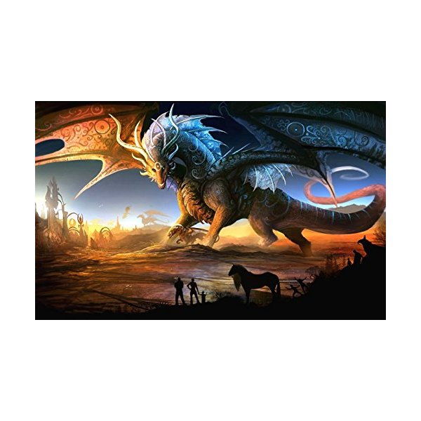 Fantasy Dragon Edible Cake Topper-1/4 Sheet