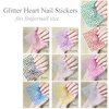 IHUKEIT 10 Sheets Glitter Heart Nail Stickers for Women Girls Kids Nail Decoration 3D Self Adhesive Shinning Nail Decals for Fingernails and Acrylic Nails Design (Glitter Heart)