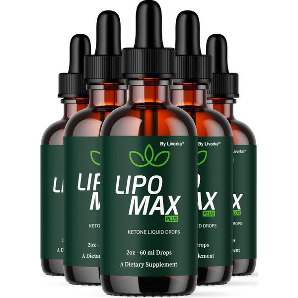 (5 Pack) Lipo Max Plus - Official Lipo Max Plus Drops Liquid Premium Advanced Formula Natural Support, LipoMax Plus Supplement for Overall Health & Wellness Vitamin Droppers, 5 Bottles for 5 Months