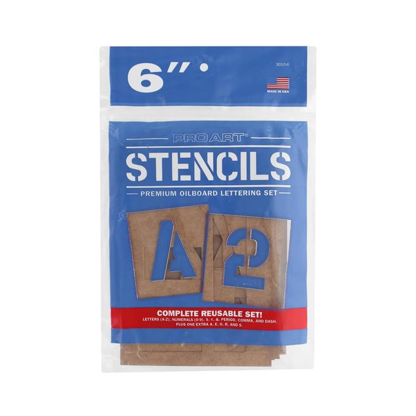 PRO ART Oiled Stencil Board Lettering, 6-inch Set, Natural