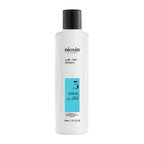 Nioxin System 3 Scalp + Hair Shampoo - Hair Thickening Shampoo For Damaged Hair with Light Thinning, 10.1 fl oz (Packaging May Vary)