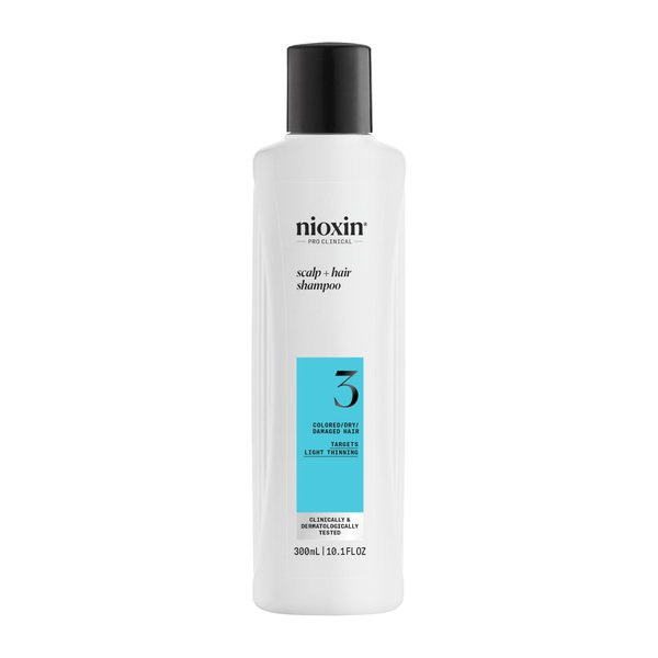 Nioxin System 3 Scalp + Hair Shampoo - Hair Thickening Shampoo For Damaged Hair with Light Thinning, 10.1 fl oz (Packaging May Vary)