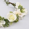 DreamLily Woodland Fairy Floral Headband Flower Grils Crown with Tail Bridal Hair Wreath DFS34 (Ivory)