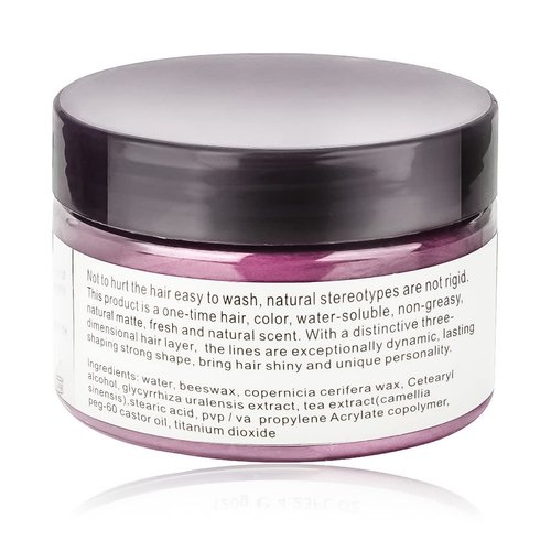 SOVONCARE Pink Hair Styling Wax, Temporary Hair Color Cream for DIY Hairstyle, Cosplay, Halloween, Date - 4.23 oz