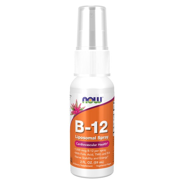 NOW Foods Supplements, Vitamin B-12 Liposomal Spray with Folic Acid, TMG and B-6, 2-Ounce